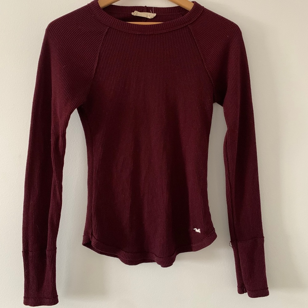 HOLLISTER long sleeve waffle knit shirt size XS